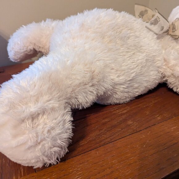 Hugfun Intl 27" Large Cream Colored Floppy Teddy Bear w/Bow Stuffed Animal - Picture 9 of 15